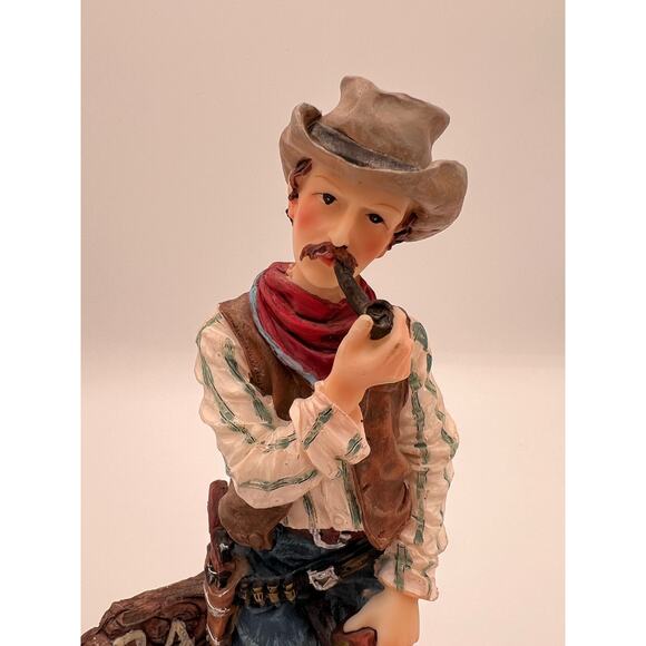 Louis Dionne Cowboy Statue Vintage Rifle And‎ Pipe - Picture 3 of 5